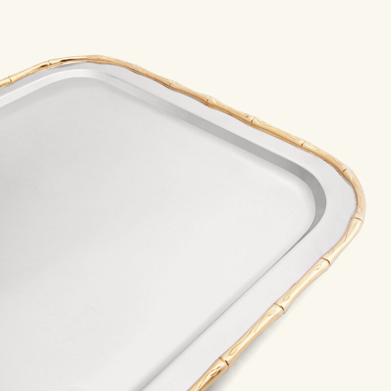 Bamboo Serving Tray Rectangular Medium Stainless Steel l objet bamboo serving tray rectangular medium stainless steel