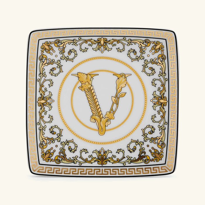 versace virtus gala trinket tray square white 11cm