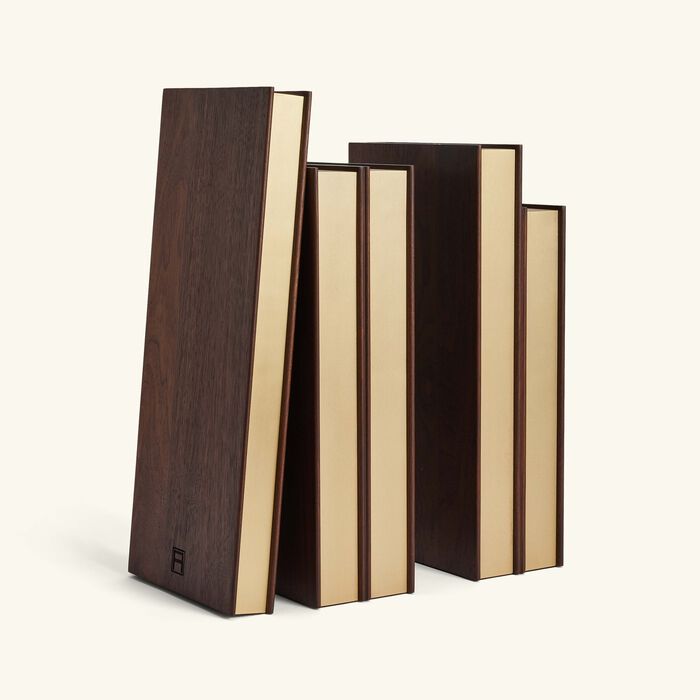 assouline library bookends brown gold