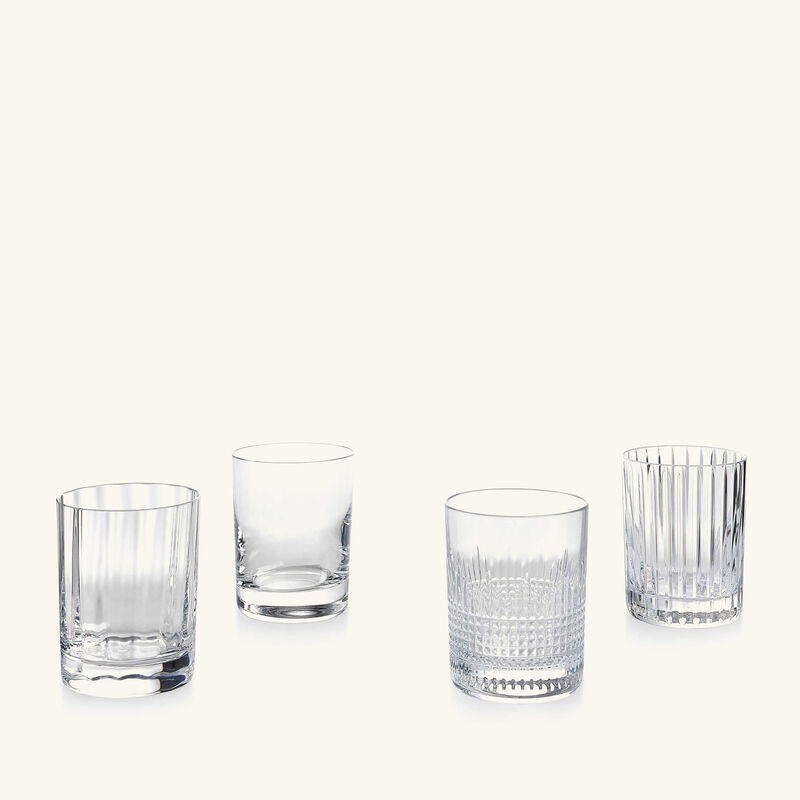 baccarat elements drinking glass clear set of 4