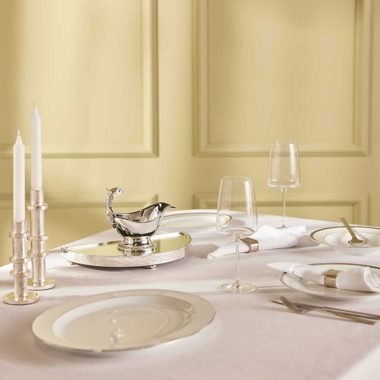 christofle s ve d argent serving tray half circle small silver plated