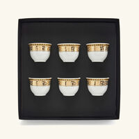 فيرساتشي طقم برستيج جالا مؤلف من 6 فناجين للقهوة العربية مع صحونها باللون الأبيض