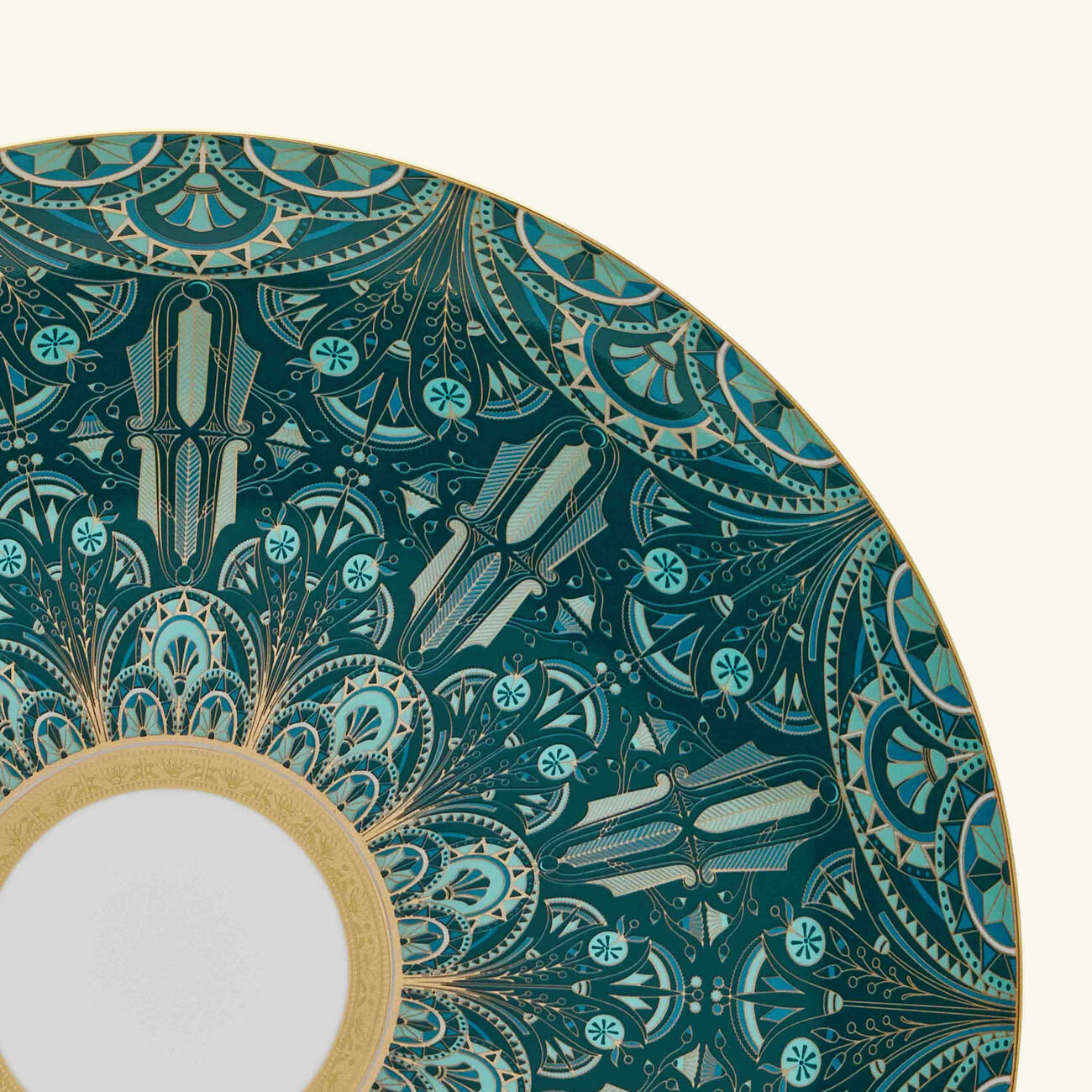 هافيلاند طبق الضيافة ريف دو نيل دائري أخضر 32 سم