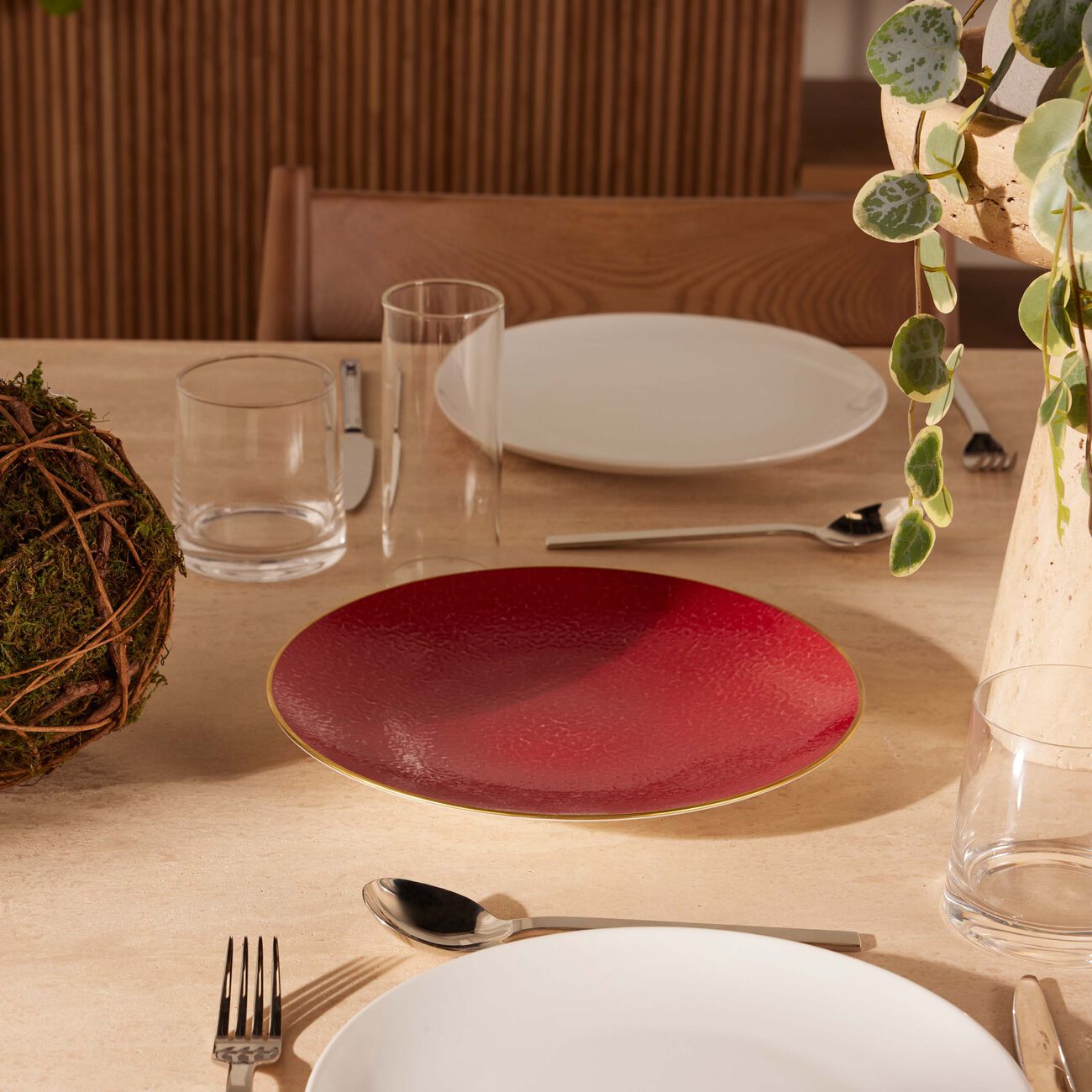 برناردو طبق الطعام روج إمبيرور دائري أحمر27 سم