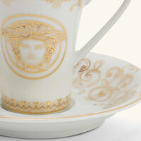 فيرساتشي طقم ميدوزا جالا مؤلف من 6 فناجين للقهوة مع صحونها باللون الأبيض