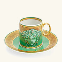 فيرساتشي فنجان القهوة جرين كوين مع صحنه أخضر