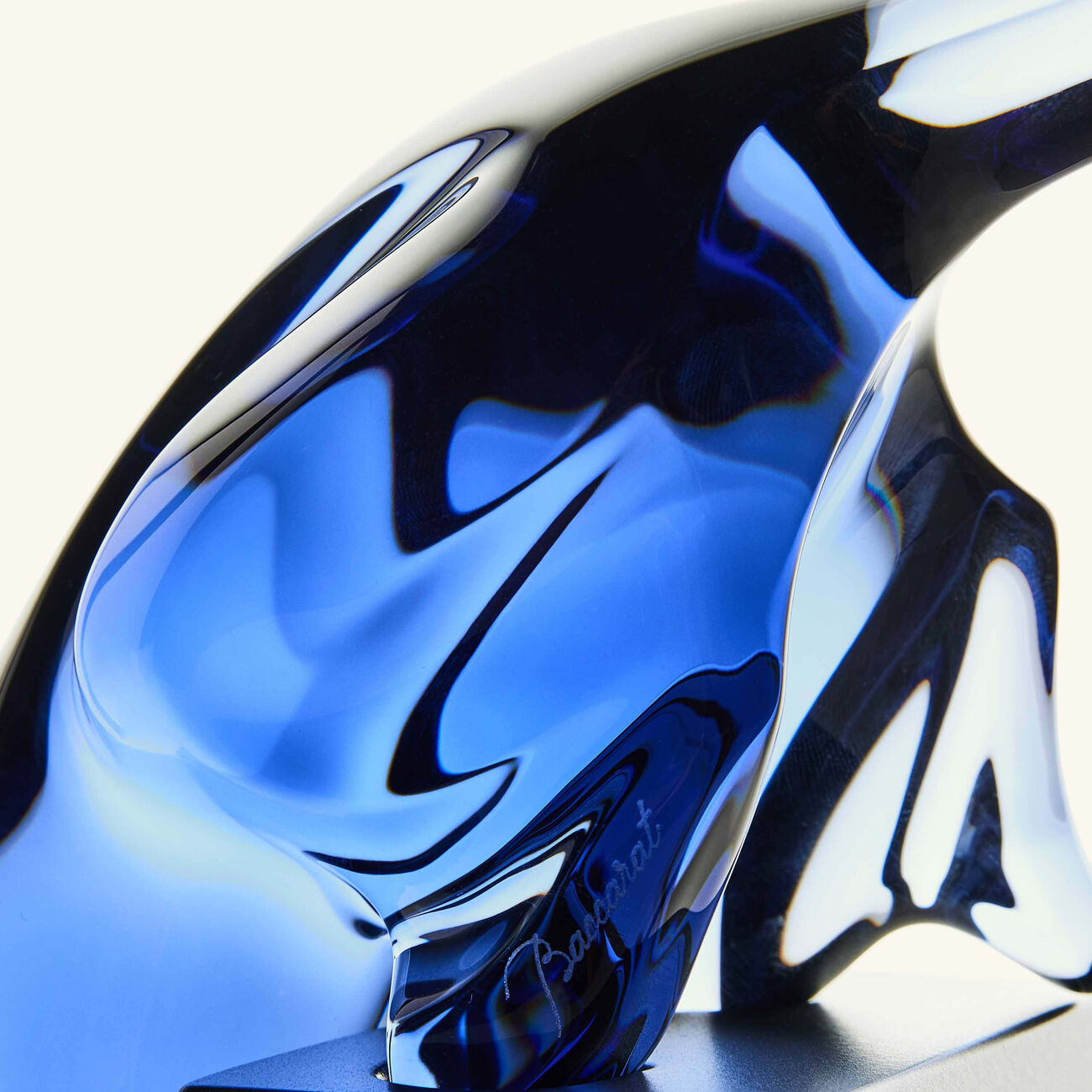 baccarat panther the leap sculpture medium blue