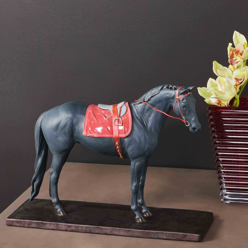 English Purebred Horse Sculpture Large Black lladro english purebred horse sculpture large black