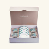 haviland portofino tea cup   saucer blue set of 4