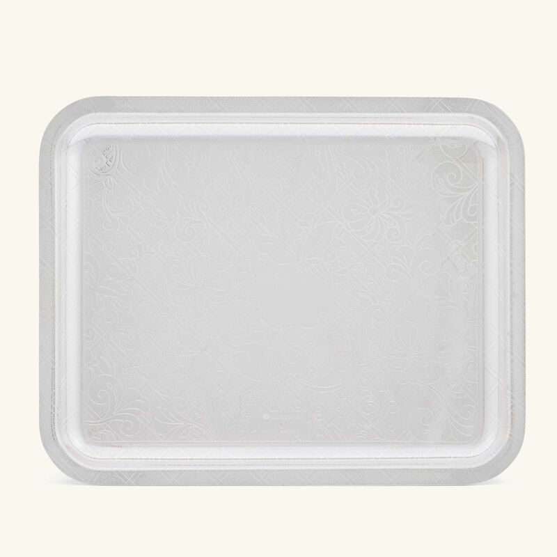 كريستوفل صينية التقديم جاردان ديدن مستطيلة صغيرة مطلية بالفضة