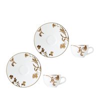 Végétal Or Set of 2 Espresso Cups and Saucers, small