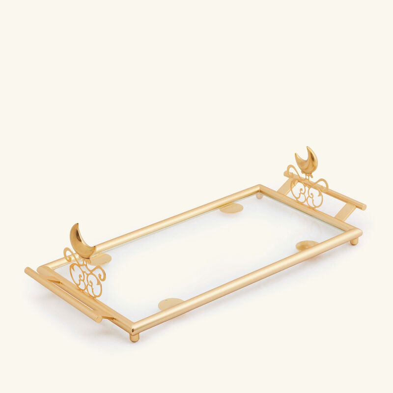 villari extravaganza serving tray rectangular small gold