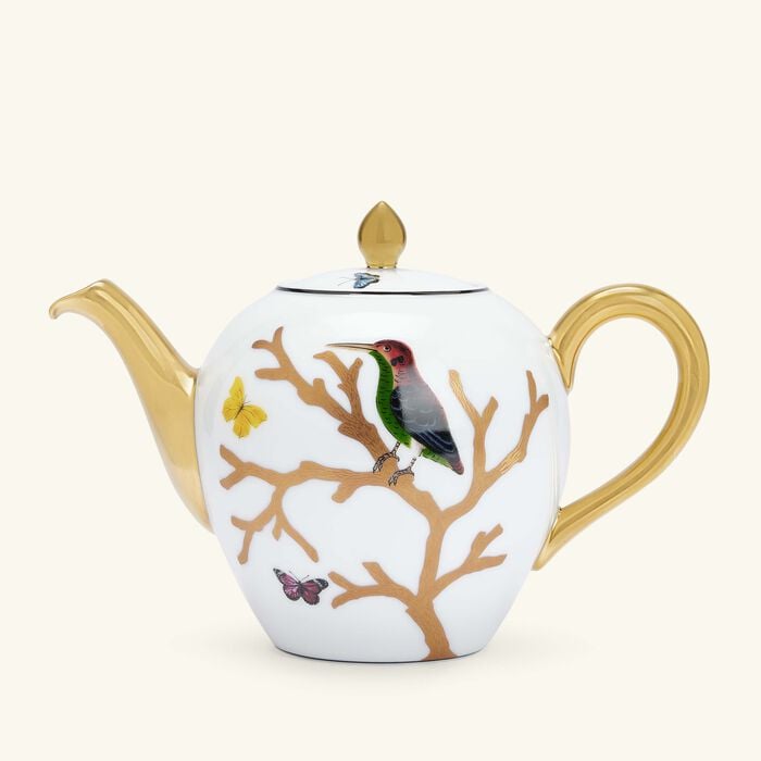 Aux Oiseaux Tea Pot Gold bernardaud aux oiseaux tea pot gold