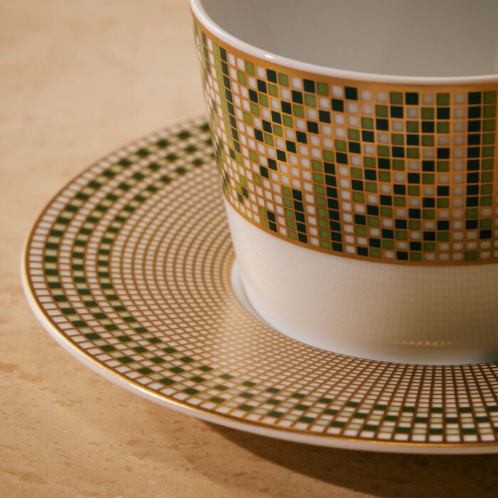 Augusta Tea Cup & Saucer Green Set Of 4 bernardaud augusta tea cup saucer green set of 4