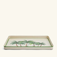 Flora Palm Tree Serving Tray Rectangular Medium White les ottomans flora palm tree serving tray rectangular medium white