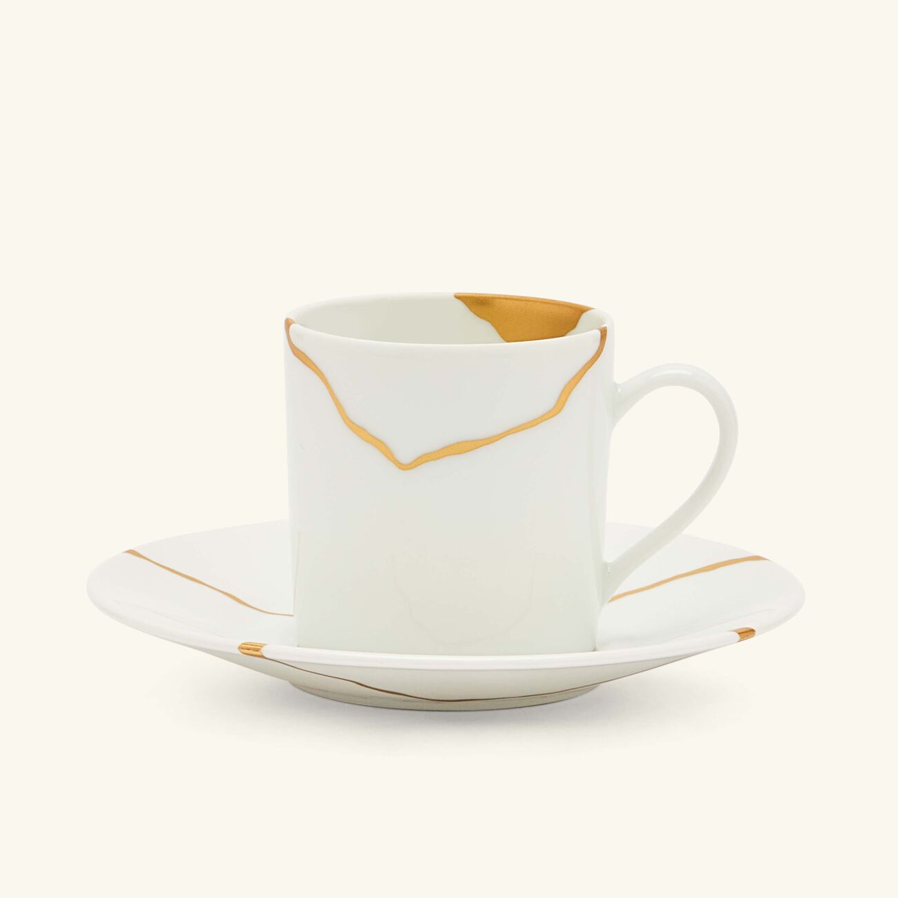 bernardaud kintsugi coffee cup   saucer white set of 6