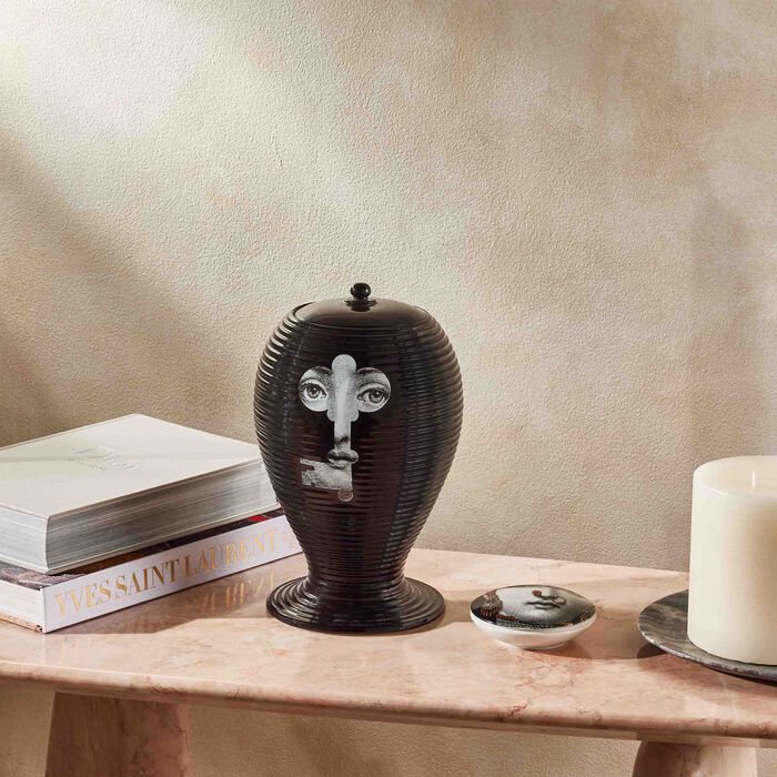 fornasetti rigato serratura vase medium black