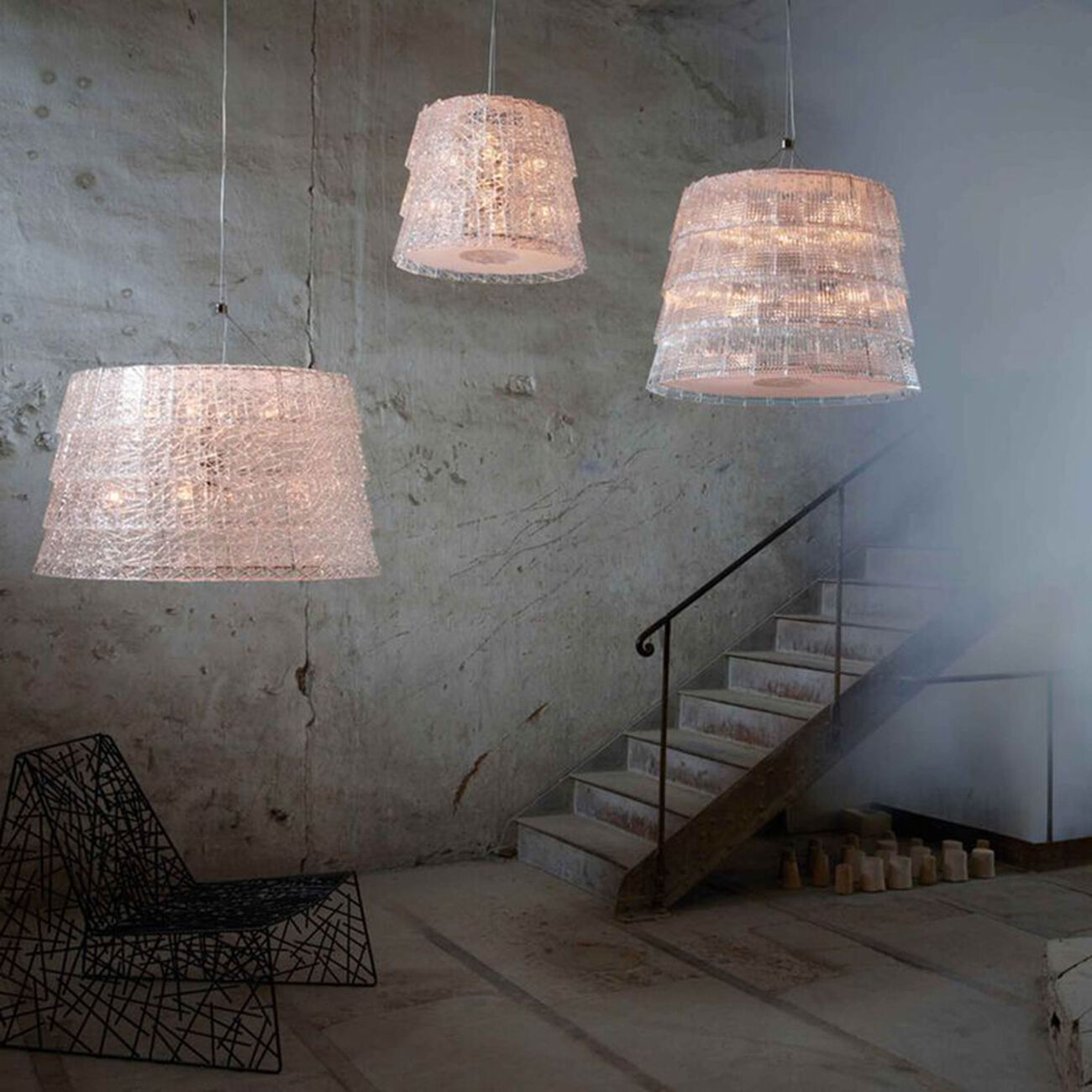 baccarat tuile de cristal chandelier medium