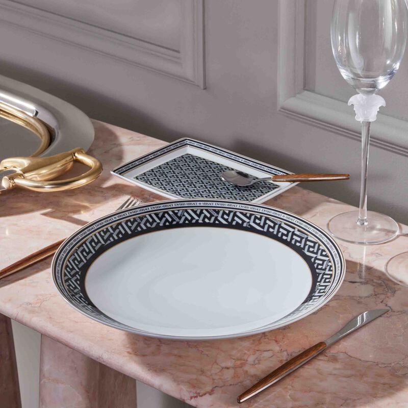 فيرساتشي طبق الضيافة لا جريكا سيغنتشر دائري أبيض 28 سم