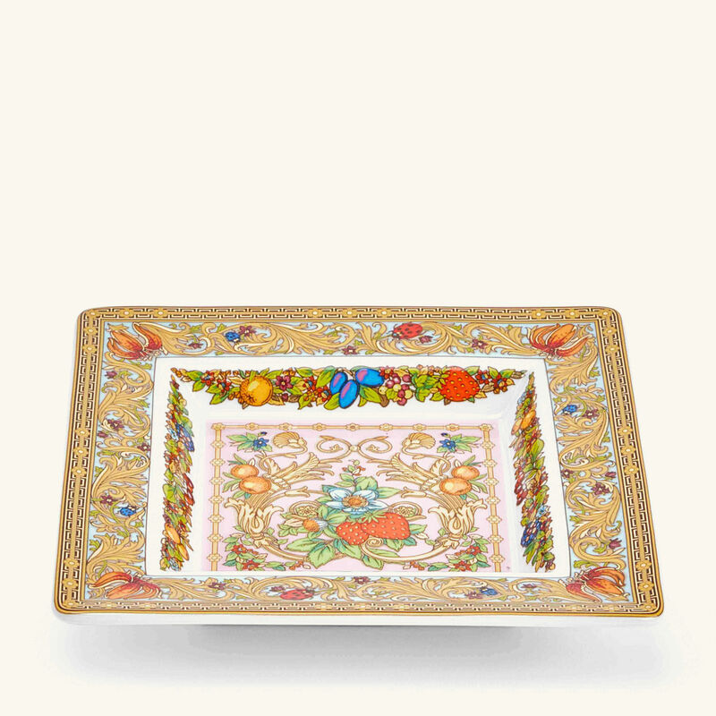 le jardin de versace trinket tray square small pink
