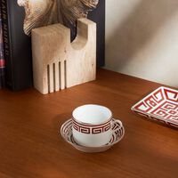 ginori 1735 labirinto tea saucer red