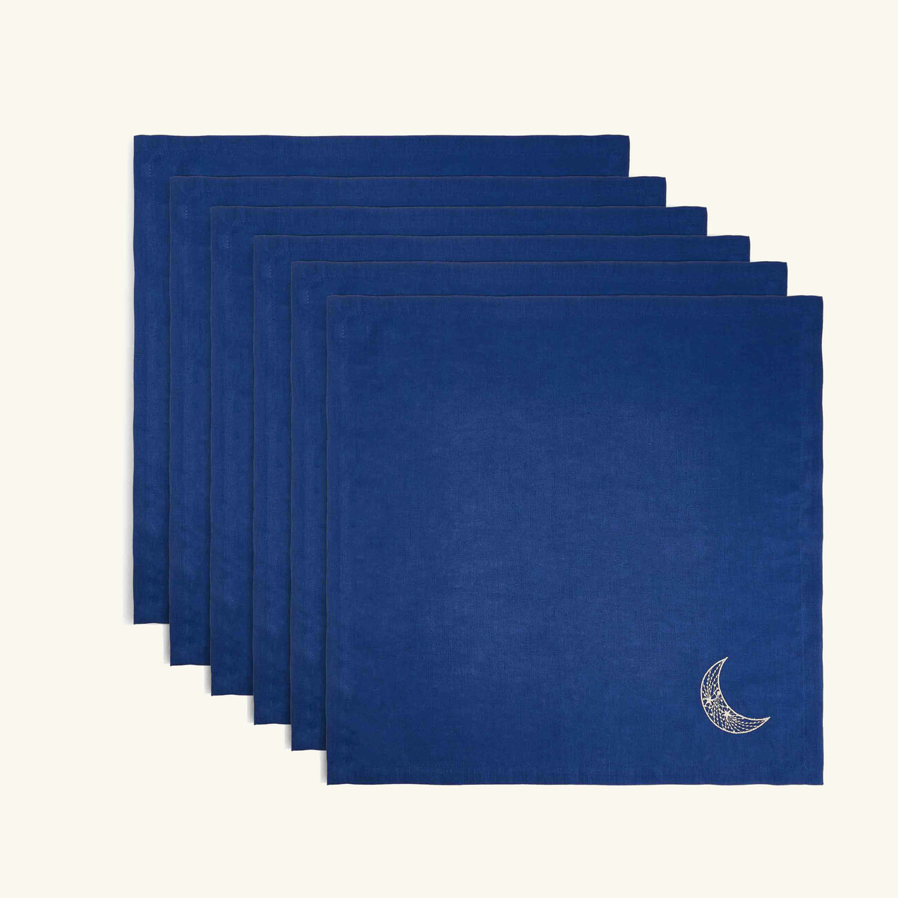 Crescent Napkin Blue Set Of 6 catherine denoual crescent napkin blue set of 6
