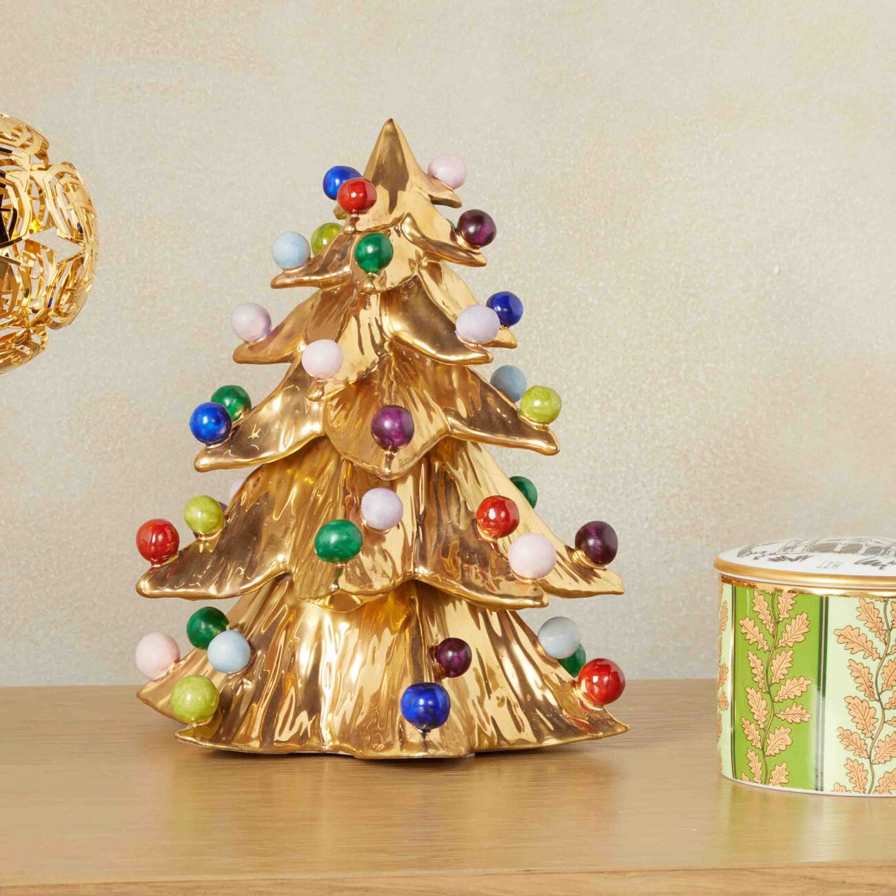 فيلاري قطعة ديكور شجرة الكريسماس صغيرة باللون الذهبي