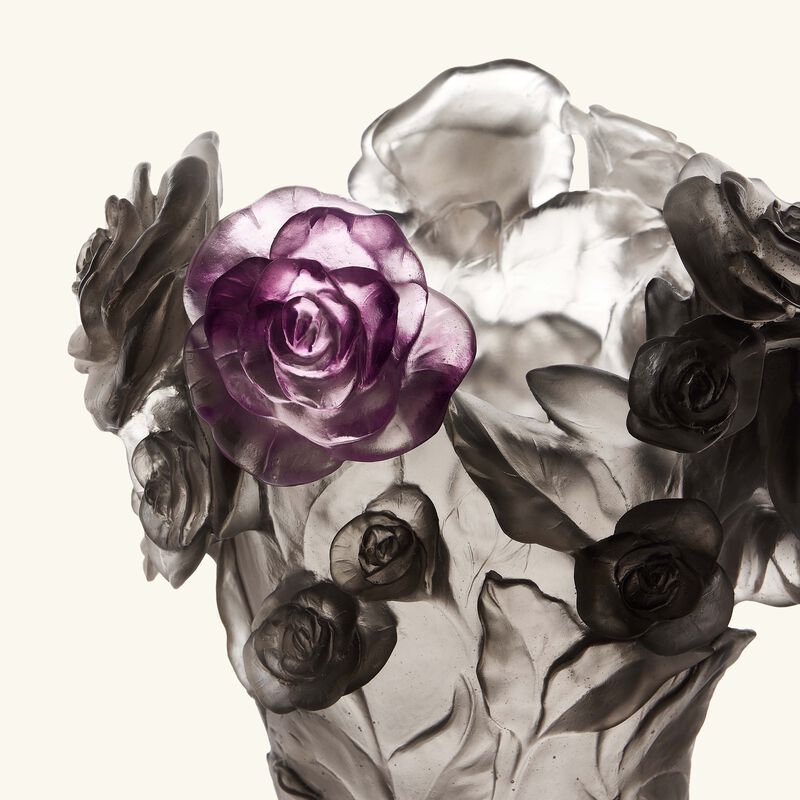 Rose Passion Vase Medium Grey daum rose passion vase medium grey