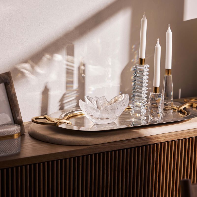 لاليك وعاء ديكور كومبيين من الكريستال الشفاف