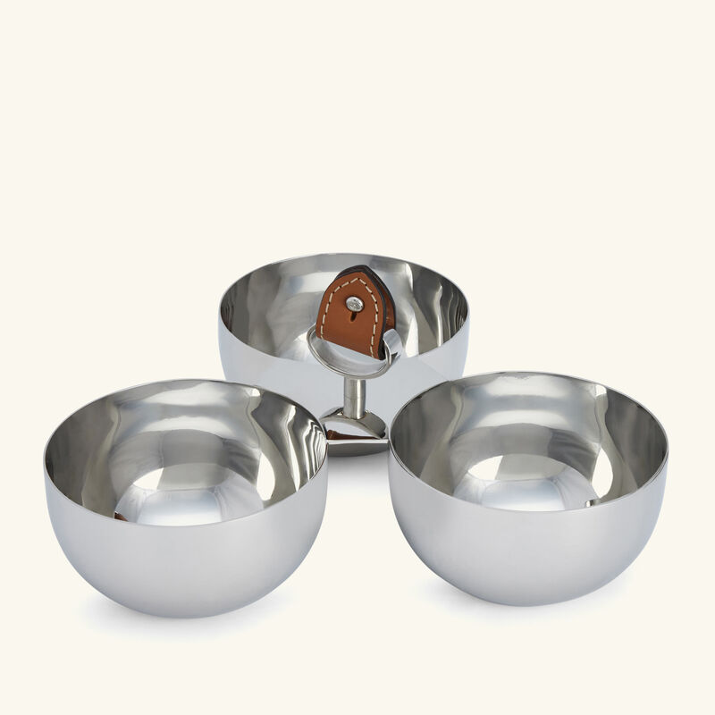 ralph lauren home wyatt triple serving bowl stainless steel