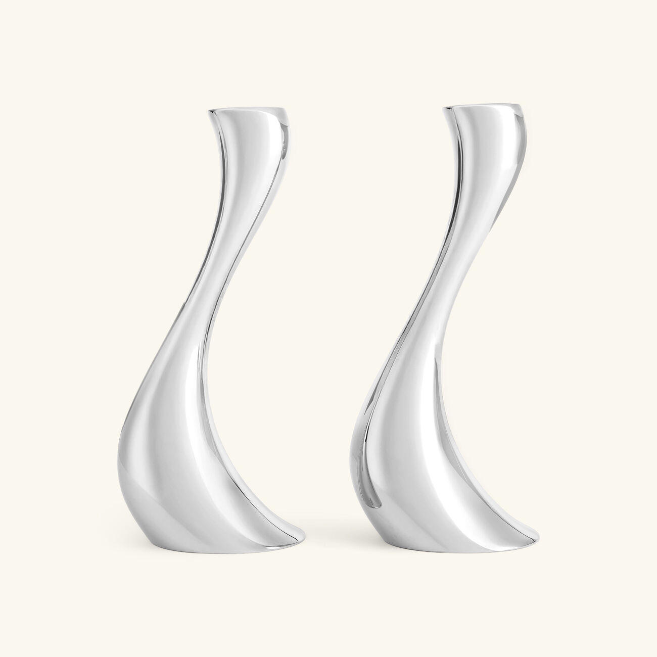 Cobra Candleholder Silver Medium Set Of 2 georg jensen cobra candleholder silver medium set of 2
