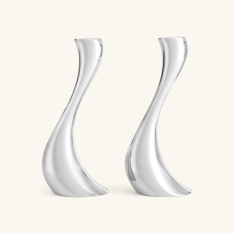 Cobra Candleholder Silver Medium Set Of 2 georg jensen cobra candleholder silver medium set of 2