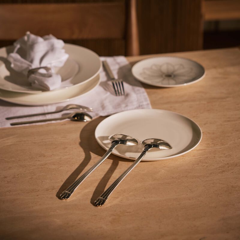 christofle aria salad serving fork silver plated