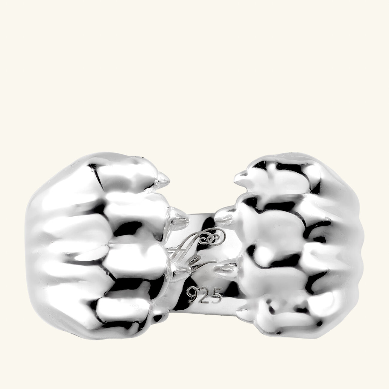 كريستوفل خاتم بات دو ليون فضي بتصميم مفتوح   مقاس 51