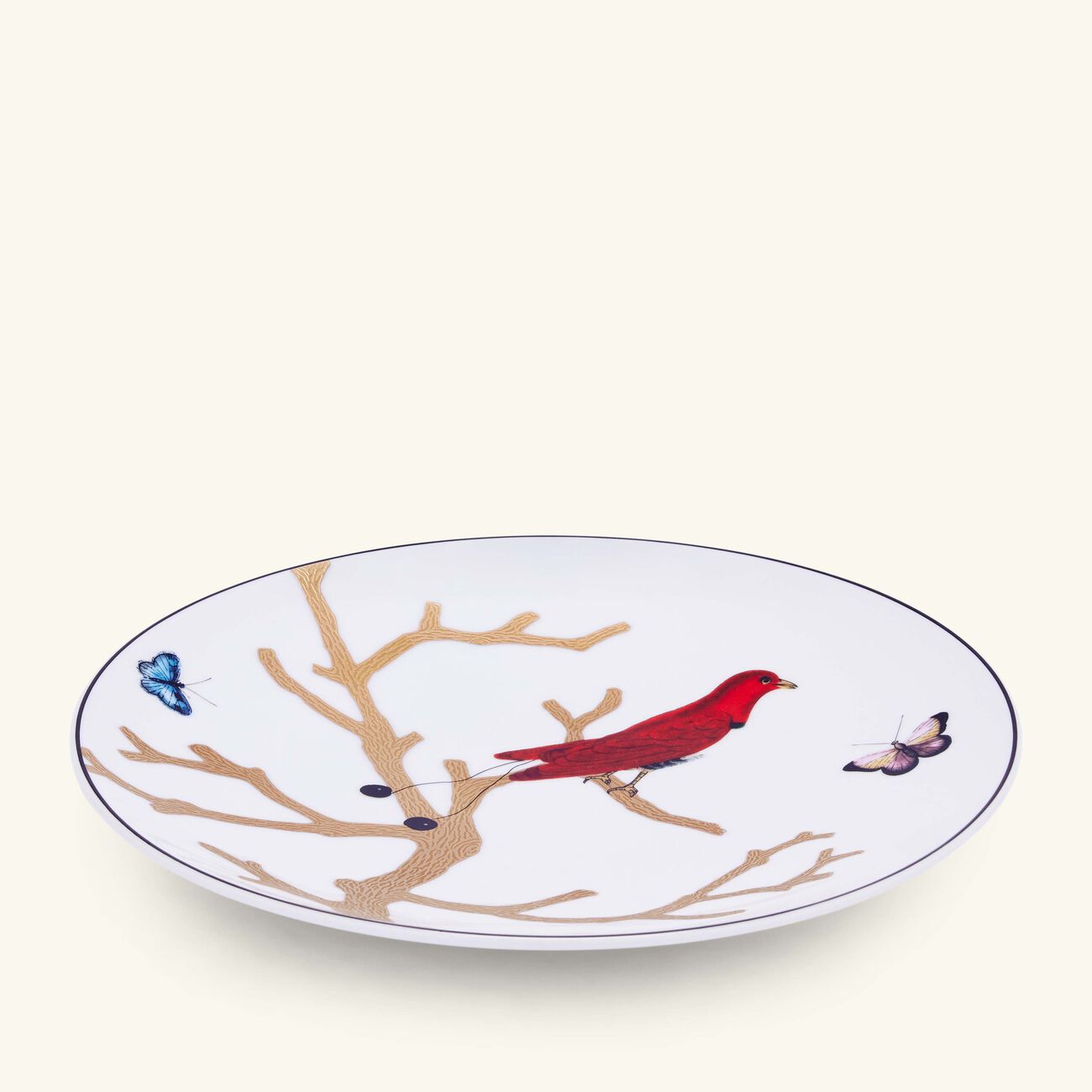 bernardaud aux oiseaux salad plate round gold 21cm