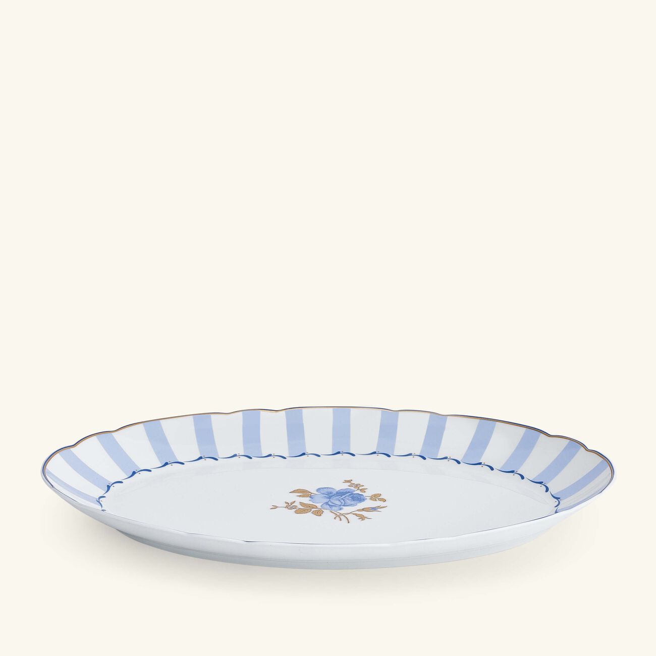bernardaud brocante serving platter oval blue 33cm