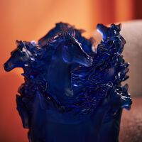 daum horses vase medium blue