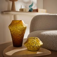 Terramineral Caldera Vase Votive Round Mini Yellow lalique terramineral caldera vase votive round mini yellow