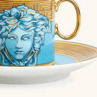 فيرساتشي فنجان الشاي بلو كوين مع صحنه أزرق