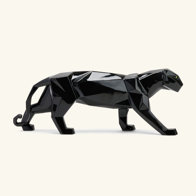 لادرو منحوتة على شكل فهد كبيرة سوداء