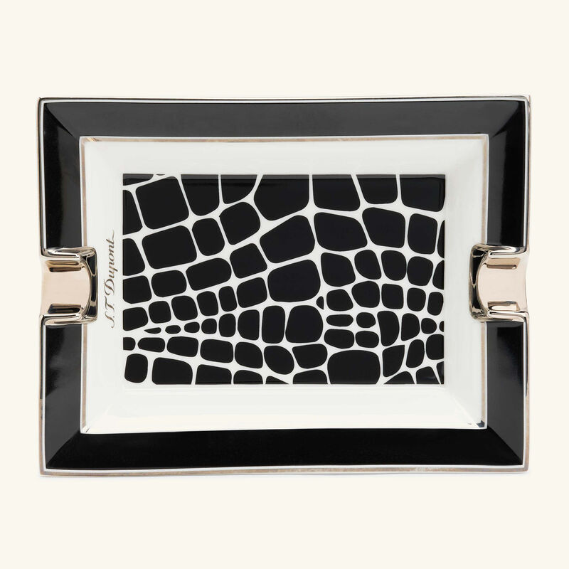 Crocodile Ashtray Rectangular Mini Black st dupont crocodile ashtray rectangular mini black