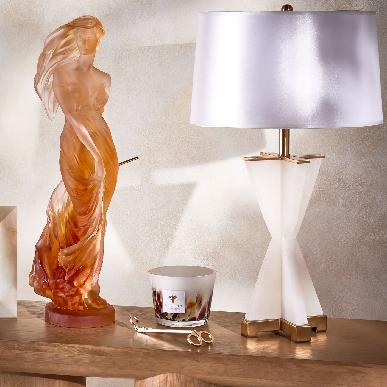 daum douce muse sculpture large orange limited edition