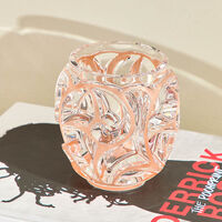 lalique tourbillons vase round small pink