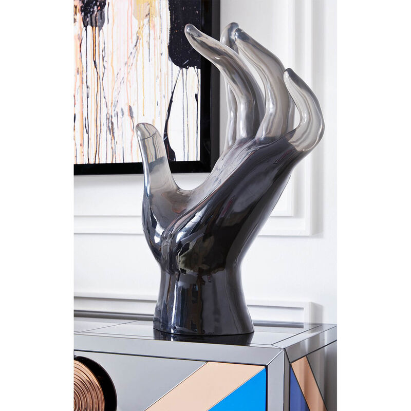Acrylic Hand Sculpture Extra Large Grey jonathan adler acrylic hand sculpture extra large grey