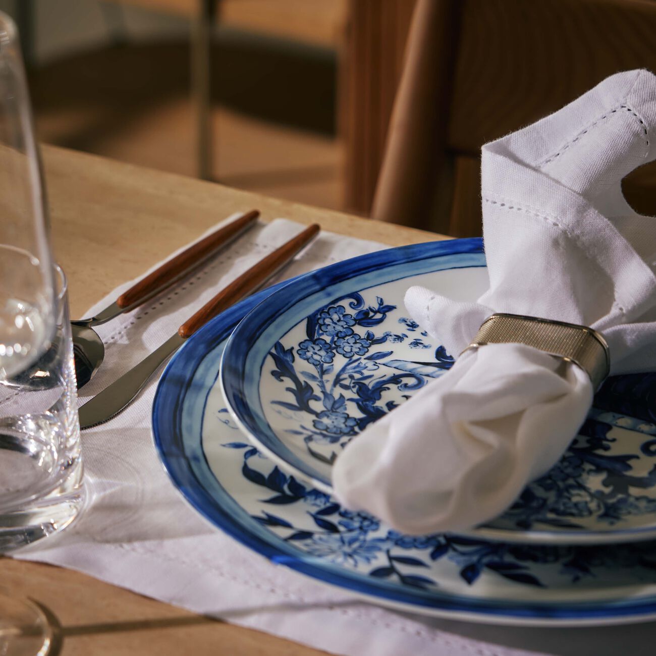 dolce gabbana casa blu mediterraneo dinner plate round blue 26cm set of 2