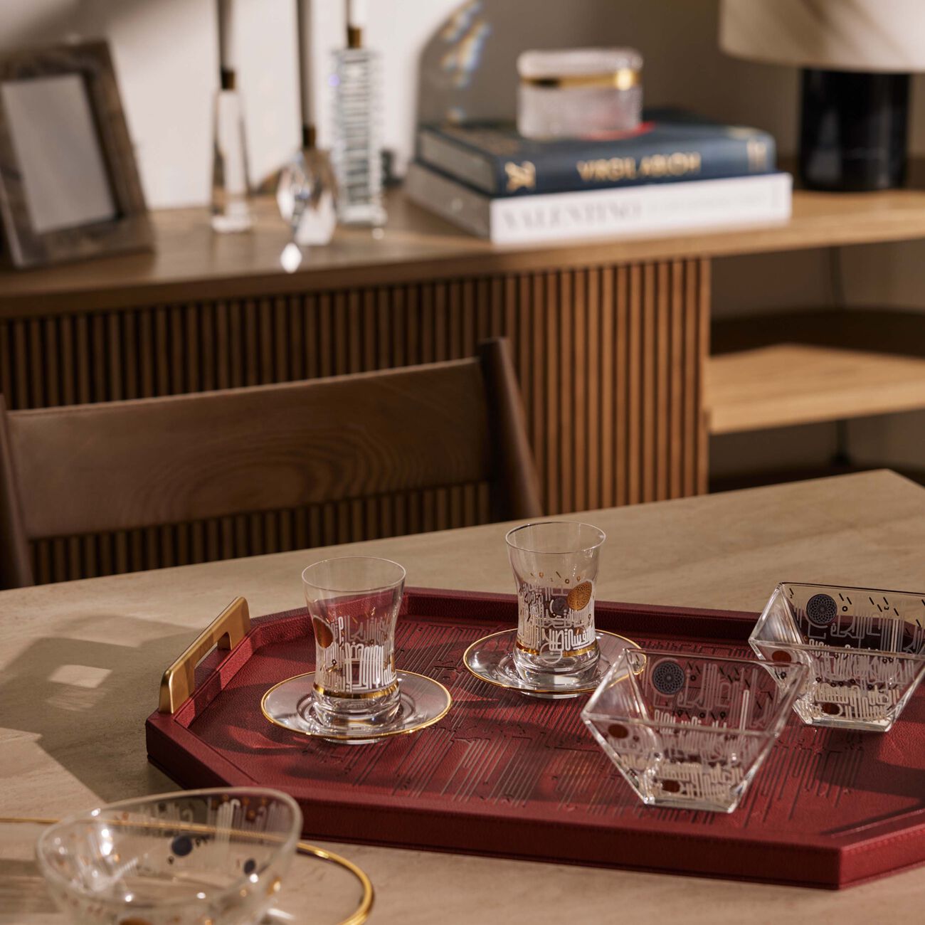 dimlaj hayat arabic tea cup and saucer gold set of 6