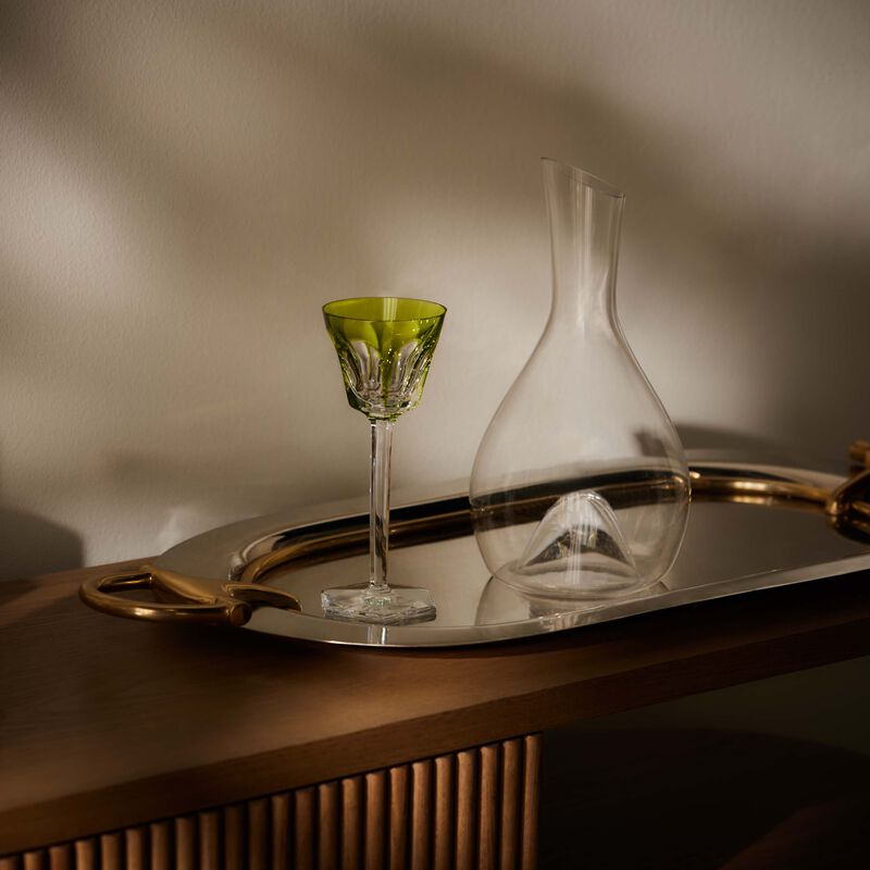 baccarat harcourt rhine wine glass green