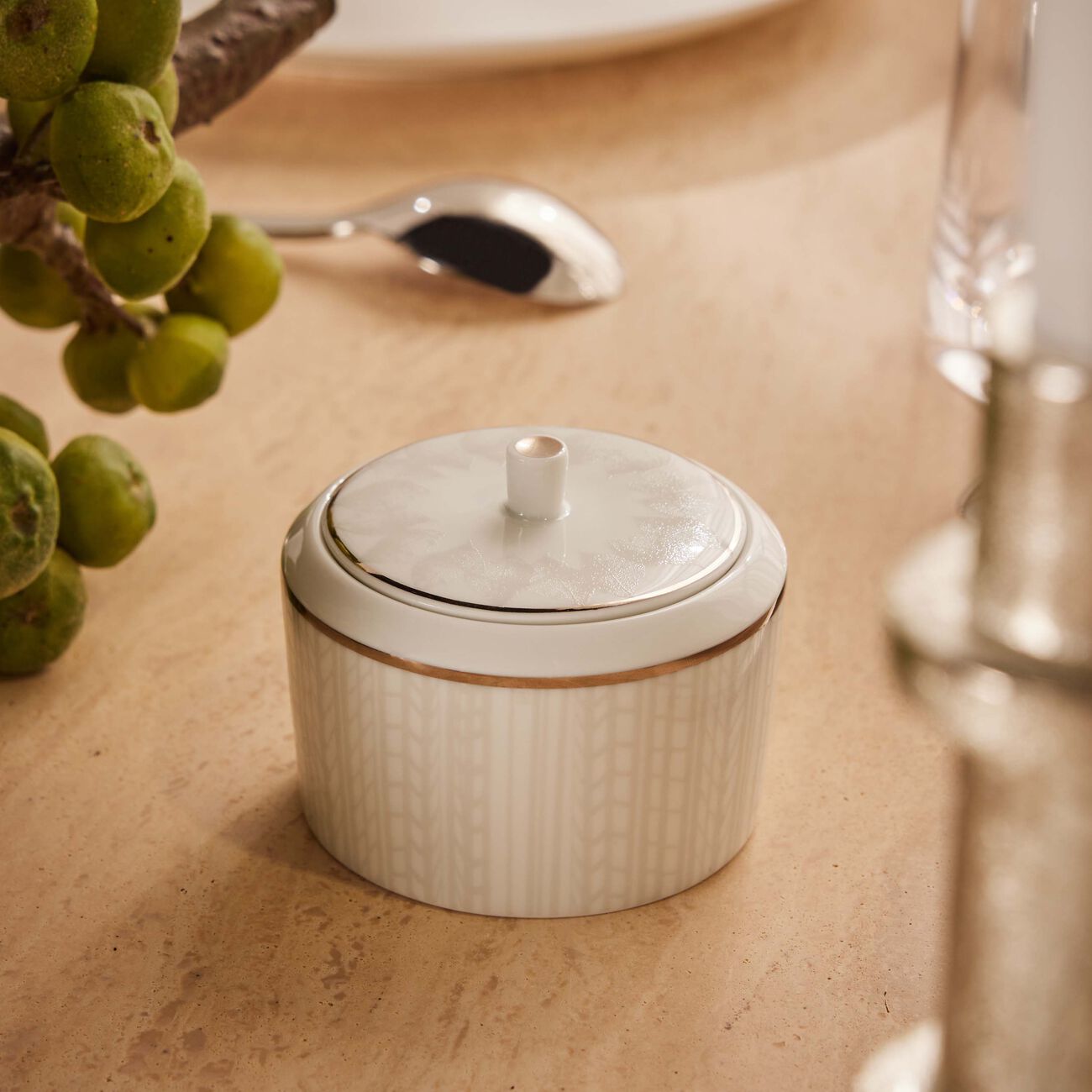 bernardaud silva sugar bowl white