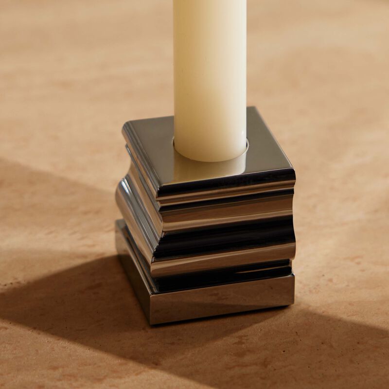 Perspectives Candle Holder Small Chrome christofle perspectives candle holder small chrome