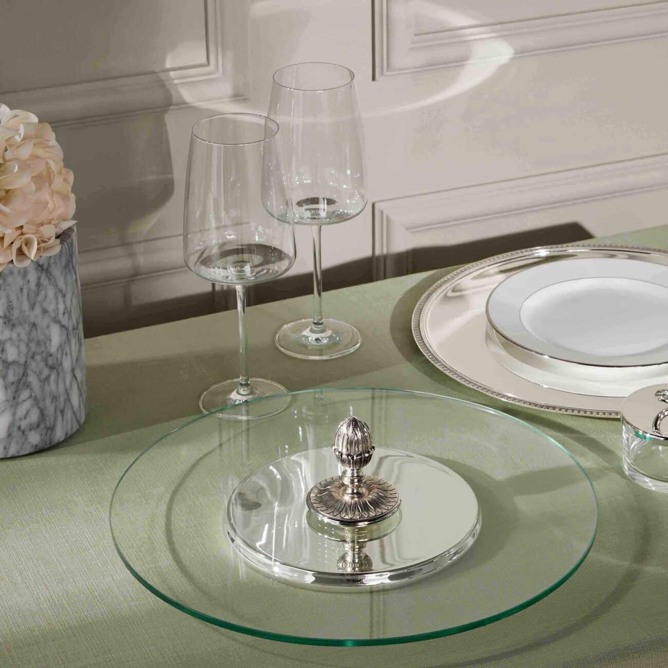 كريستوفل صينية الجبن مالميزون متوسطة باللون الفضي